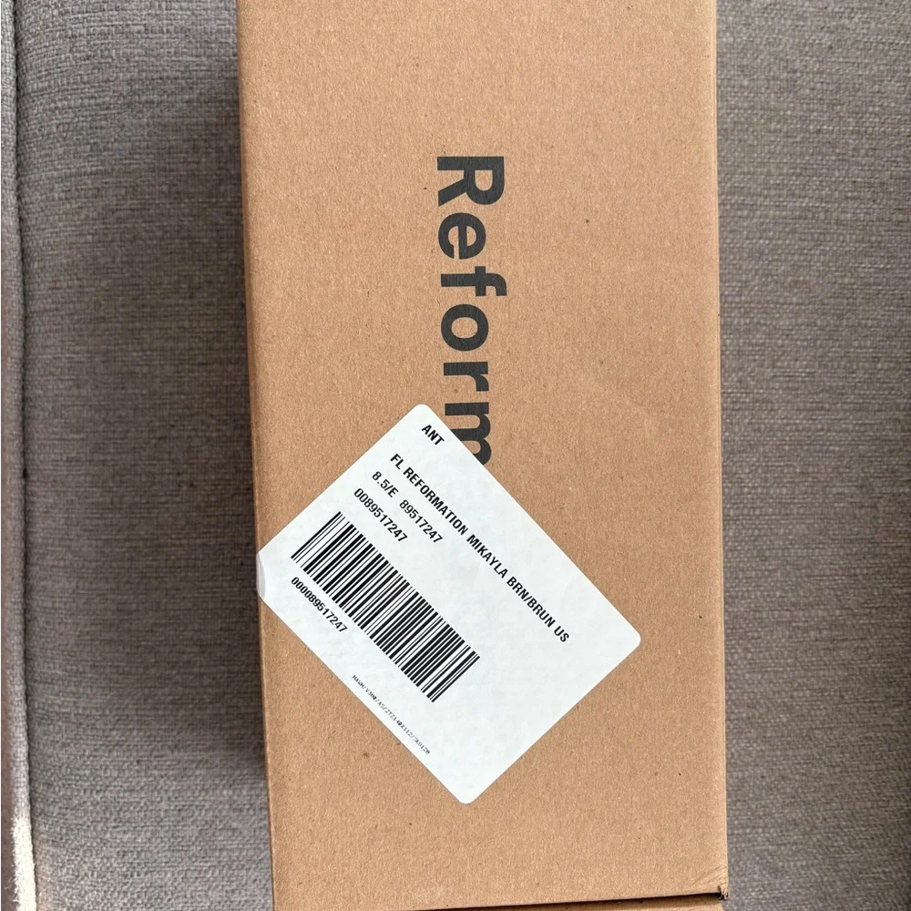 Reformation Brown Gathered-Toe Leather Ballet Flats - Picture 6 of 13